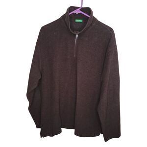 Benetton of Italy wool blend quarter zip pullover size XL